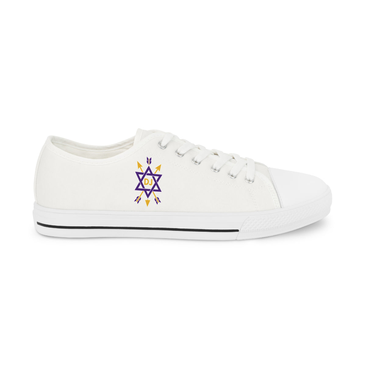 Order of the Secret Monitor Sneaker - Low Top Sneaker Black & White Gold & Purple Emblem - Bricks Masons