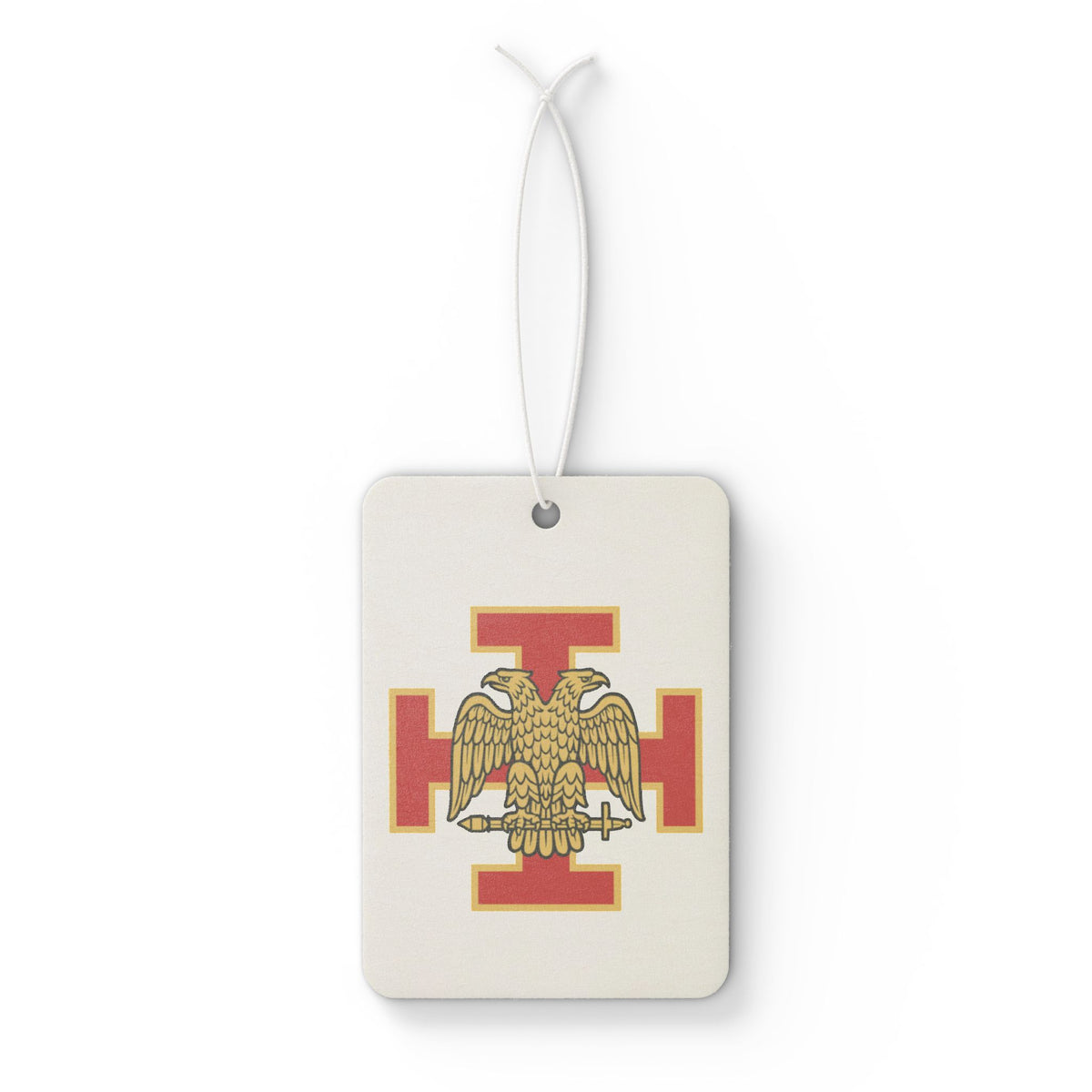 33rd Degree Scottish Rite Car Air Freshener - Red Cross with Double Headed Eagle - Bricks Masons