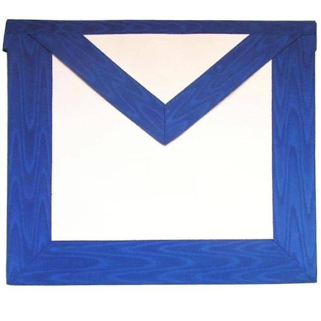 12th Degree Memphis Misraim Apron - White & Royal Blue Moire - Bricks Masons
