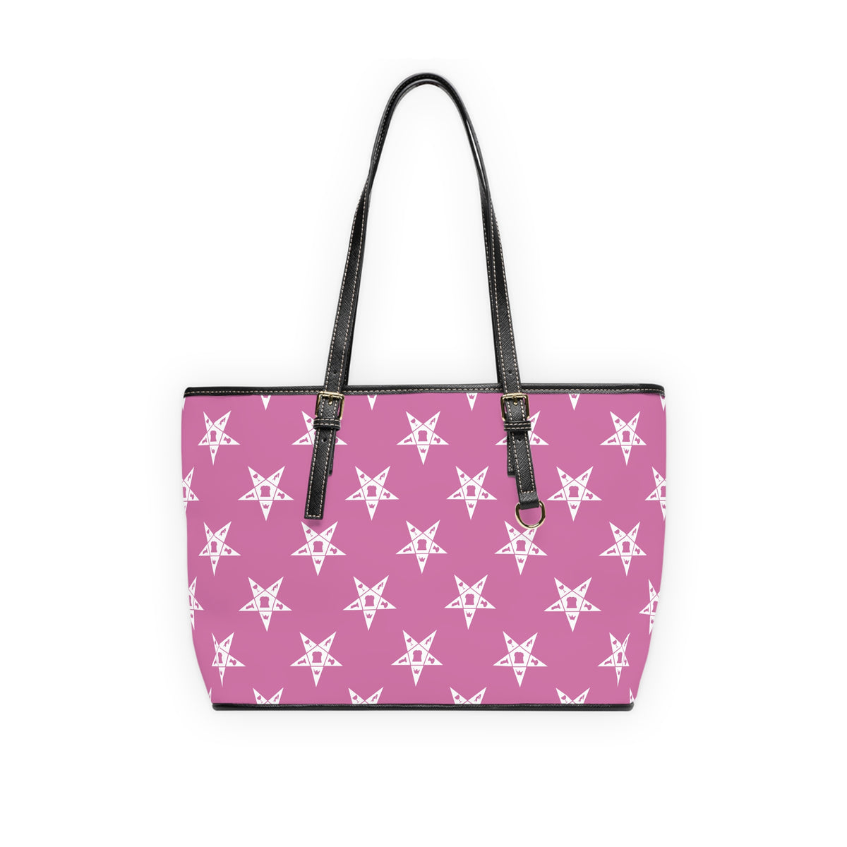 OES Handbag - Pink PU Leather With White Stars - Bricks Masons