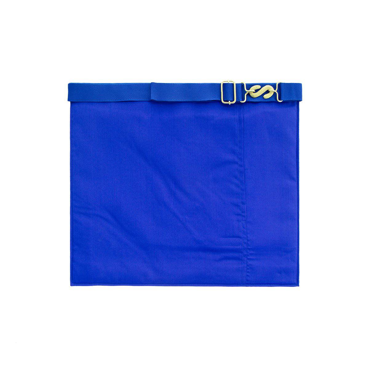 14th Degree Scottish Rite Apron - White Silk & Blue Moire Hand Embroidery - Bricks Masons