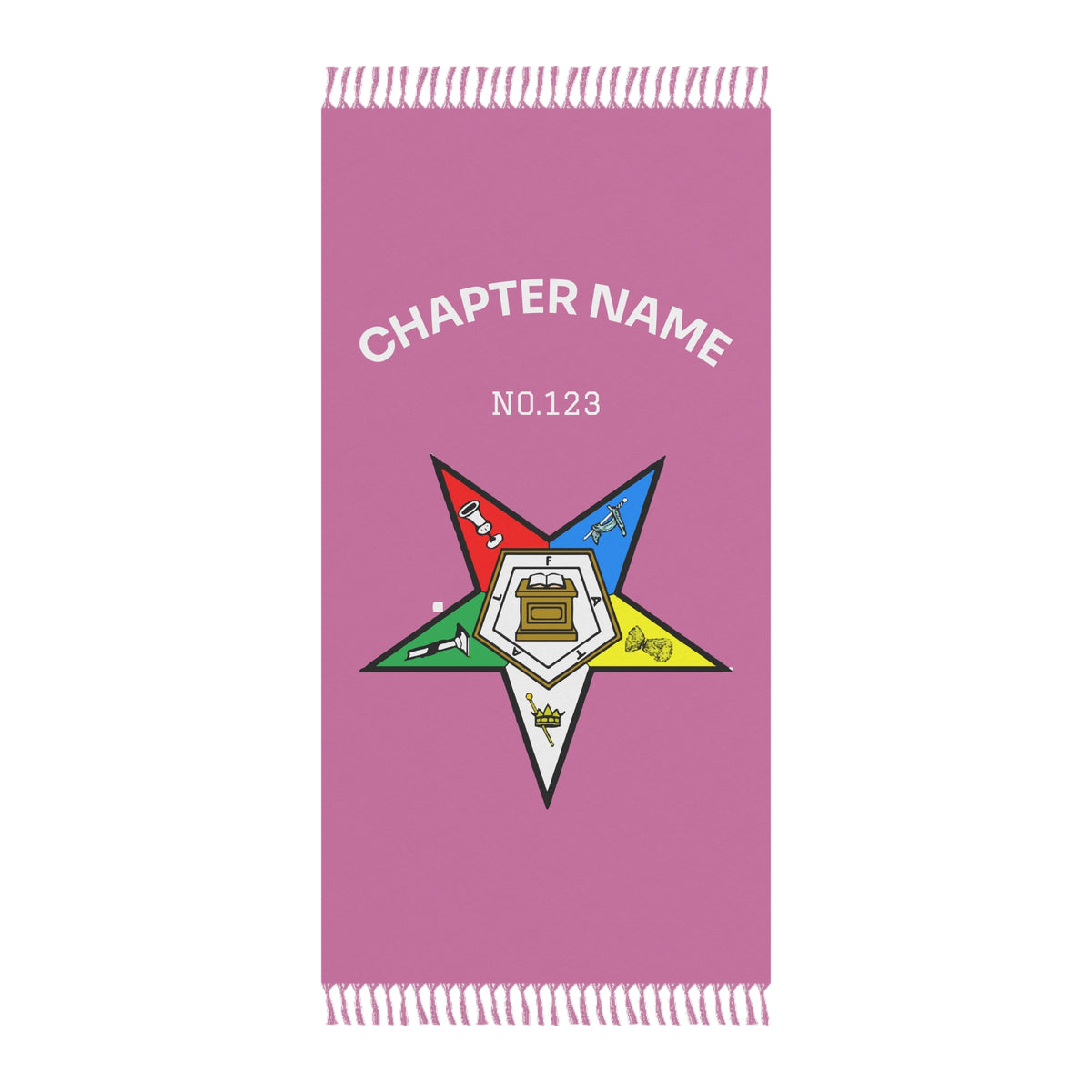 OES Towel - Pink Polyester Customizable Beach Cloth - Bricks Masons
