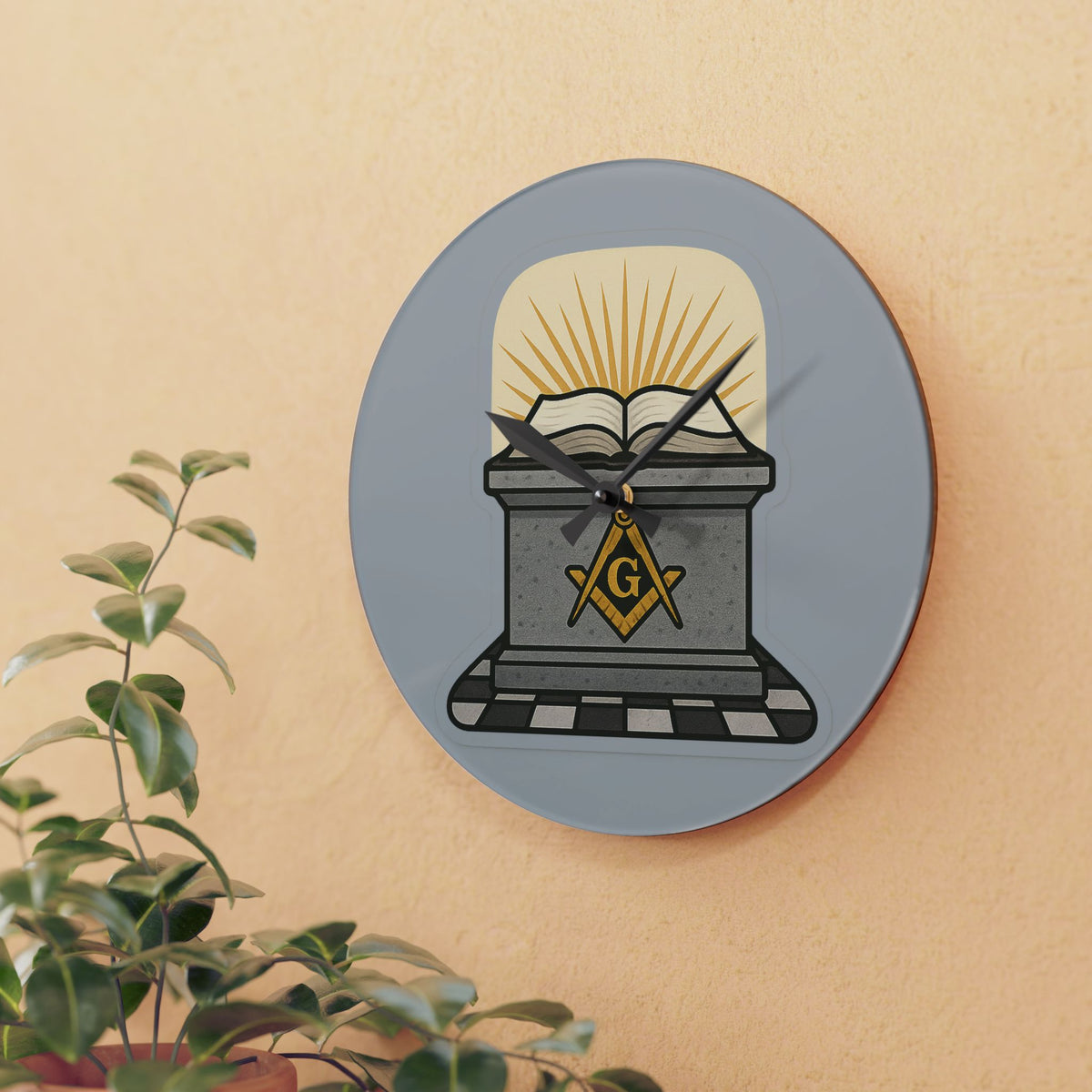 Master Mason Blue Lodge Clock - Sacred Altar Symbol of Light and Morality - Bricks Masons