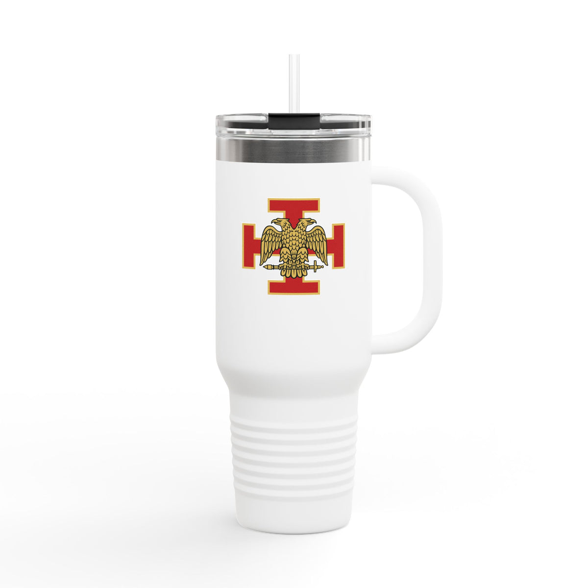 33rd Degree Scottish Rite Ringneck Tumbler - Stainless Steel Red Cross With Wings Down - Bricks Masons