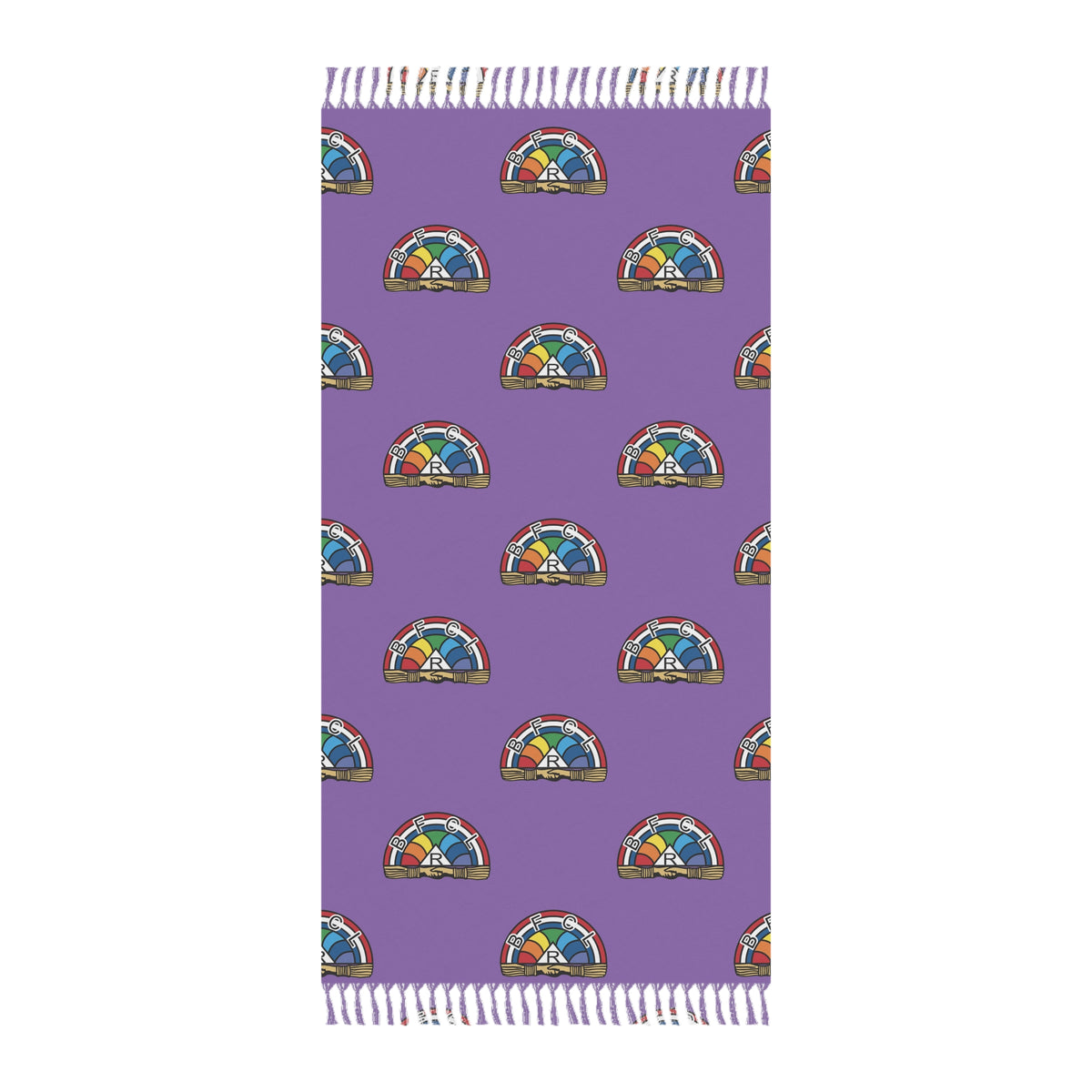 International Order of The Rainbow For Girls Towel - Purple Polyester Beach Cloth - Bricks Masons