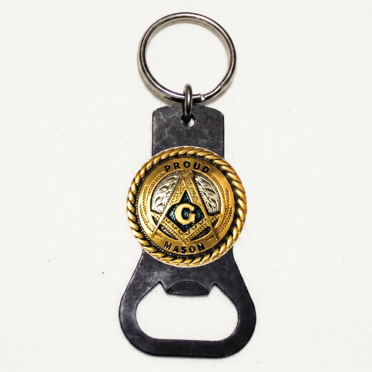 Master Mason Blue Lodge Bottle Opener - Proud Mason Aluminium Metal Keychain - Bricks Masons