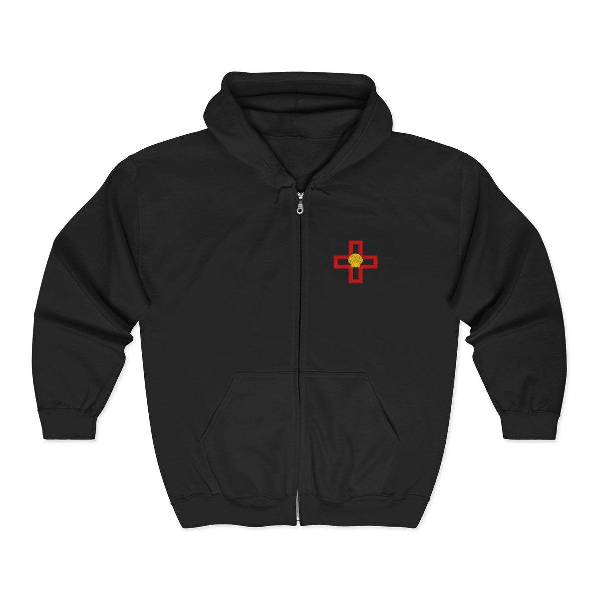 St. Thomas of Acon Hoodie - Zip Up Jacket Dual Embroidered Design - Bricks Masons