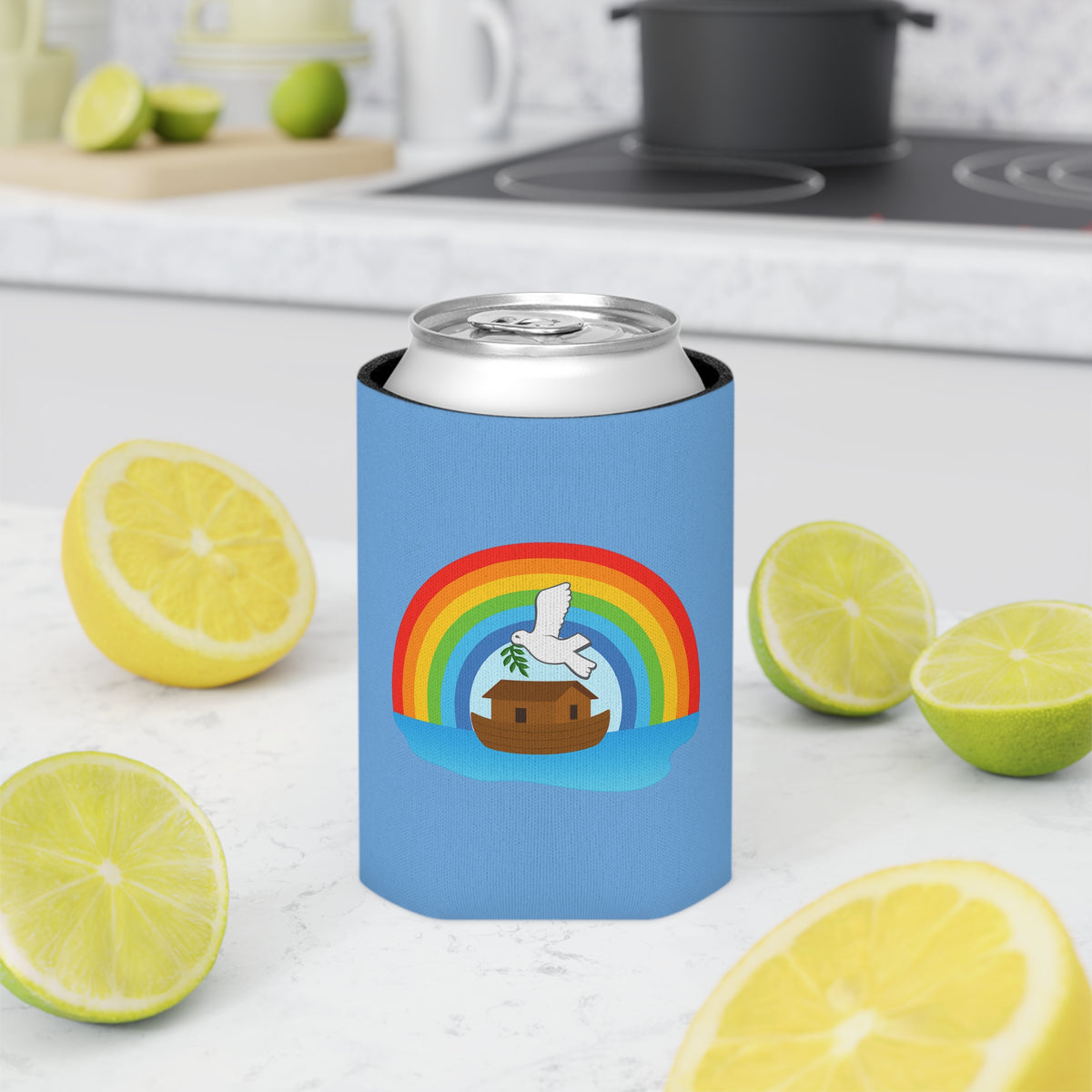 Royal Ark Mariner Can Cooler - Blue With Vibrant Colors PU - Bricks Masons