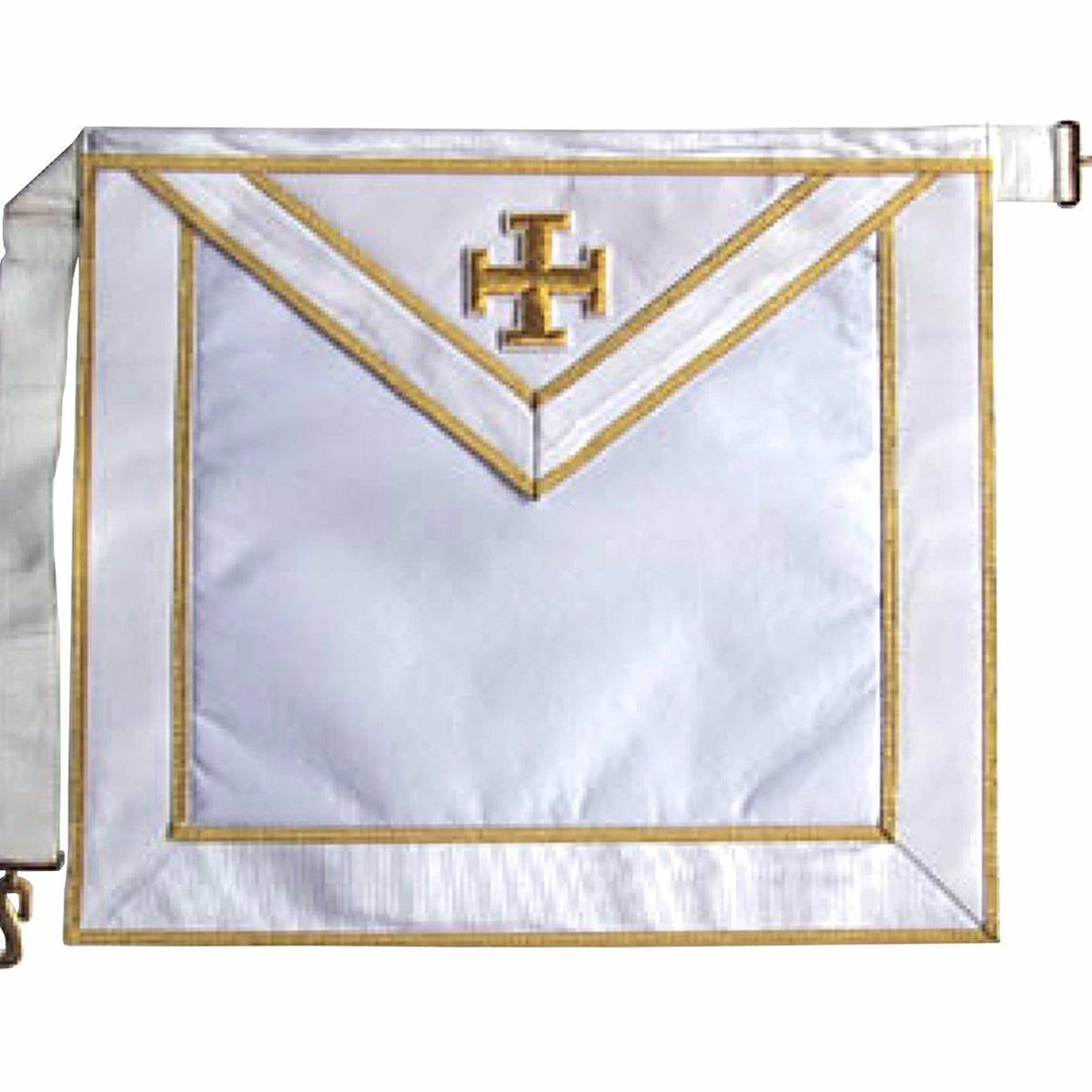 31st Degree Scottish Rite Apron - All White Satin - Bricks Masons