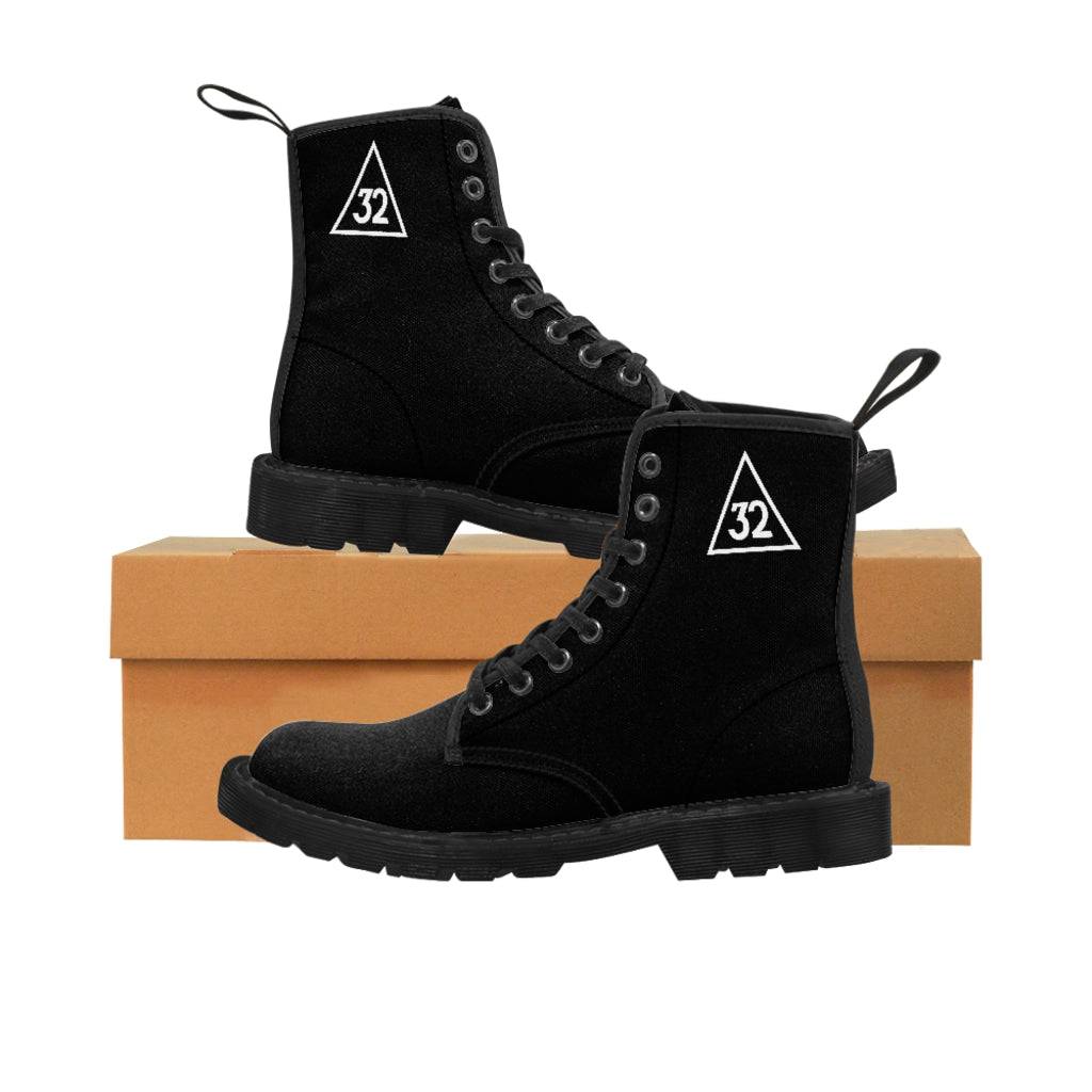 32nd Degree Scottish Rite Boot - Wings Down Nylon Canvas - Bricks Masons