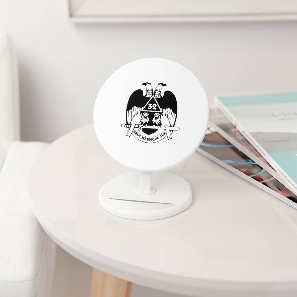 32nd Degree Scottish Rite Wireless Charger - Wings Down White - Bricks Masons