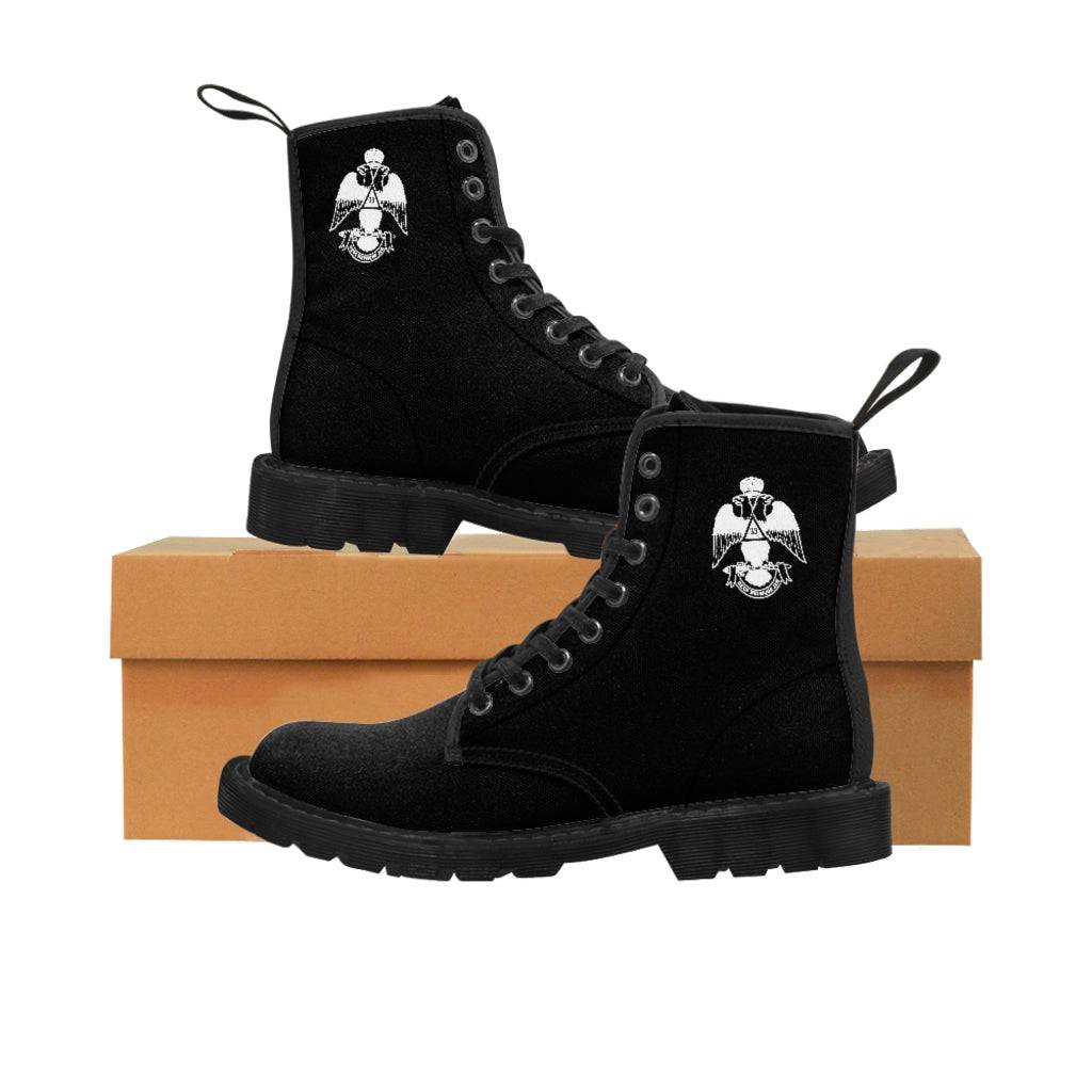 33rd Degree Scottish Rite Boot - Wings Down Nylon Canvas - Bricks Masons