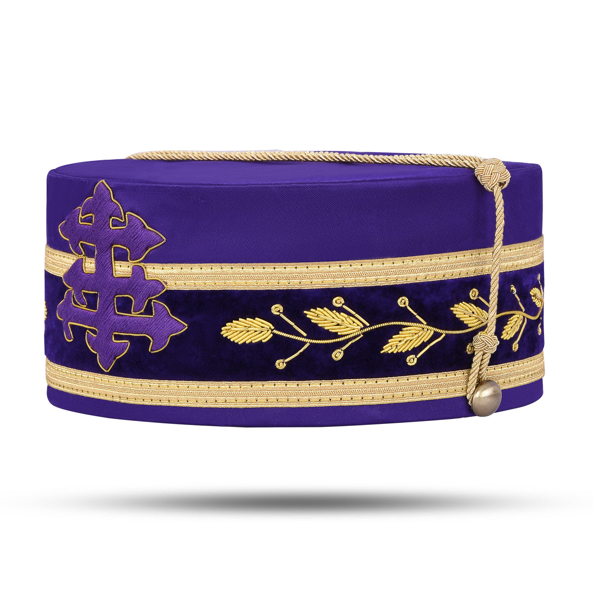 33rd Degree Scottish Rite Crown Cap - Purple with Gold Cap Cord - Bricks Masons