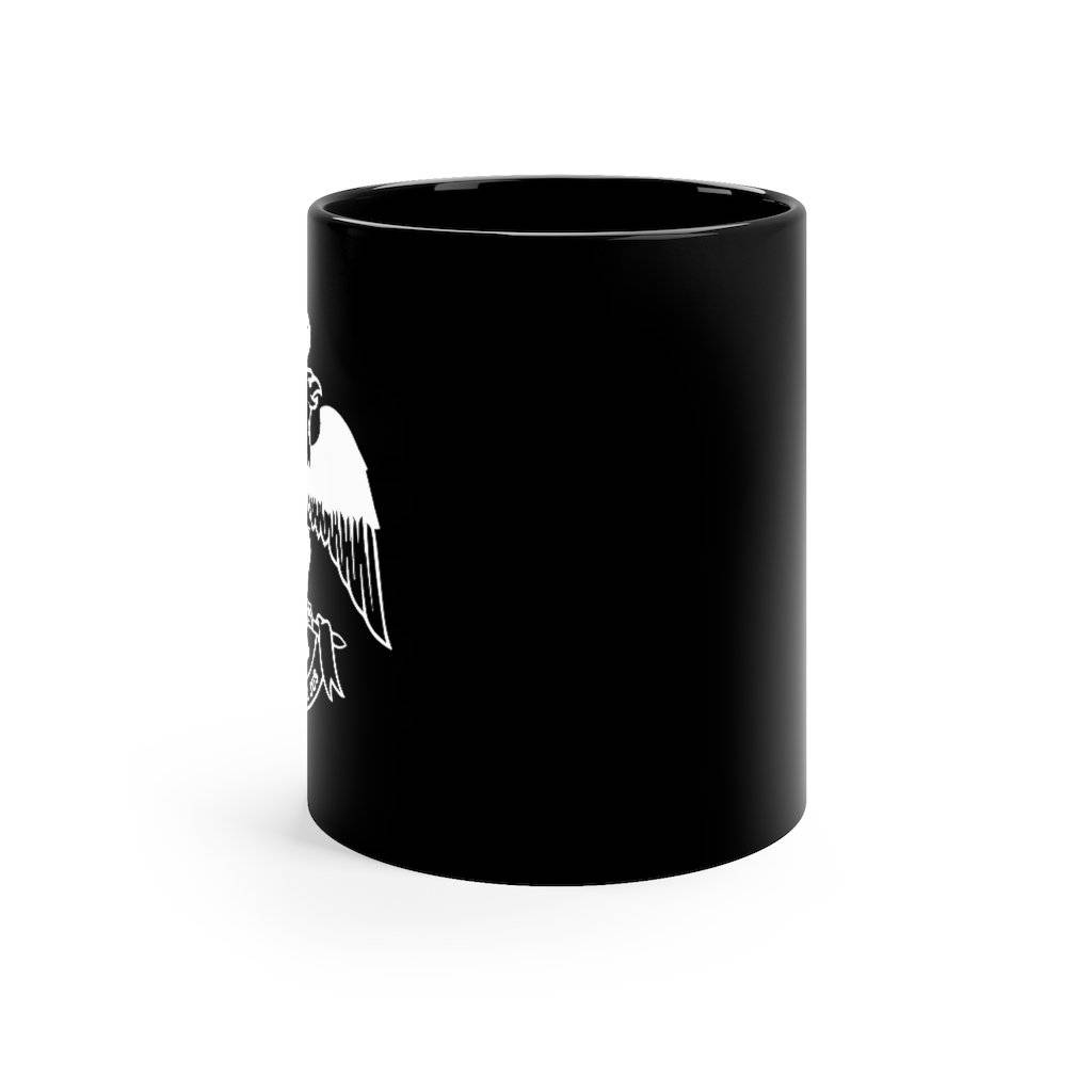 33rd Degree Scottish Rite Mug - Wings Down Black & White 11oz - Bricks Masons