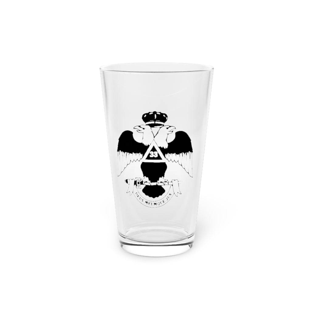 33rd Degree Scottish Rite Pint Glass - Wings Down 16oz - Bricks Masons