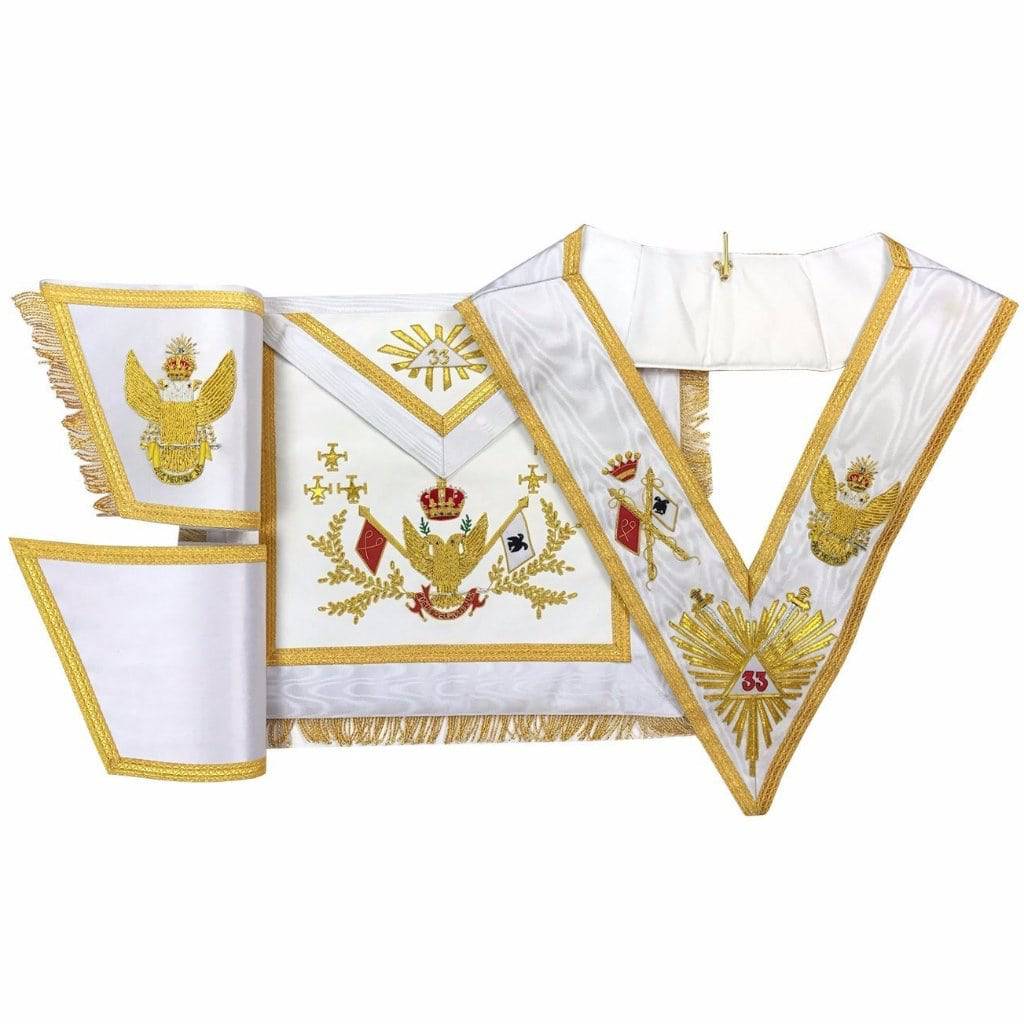 33rd Degree Scottish Rite Regalia Set - WINGS UP All Countries Flags Hand Embroidered - Bricks Masons
