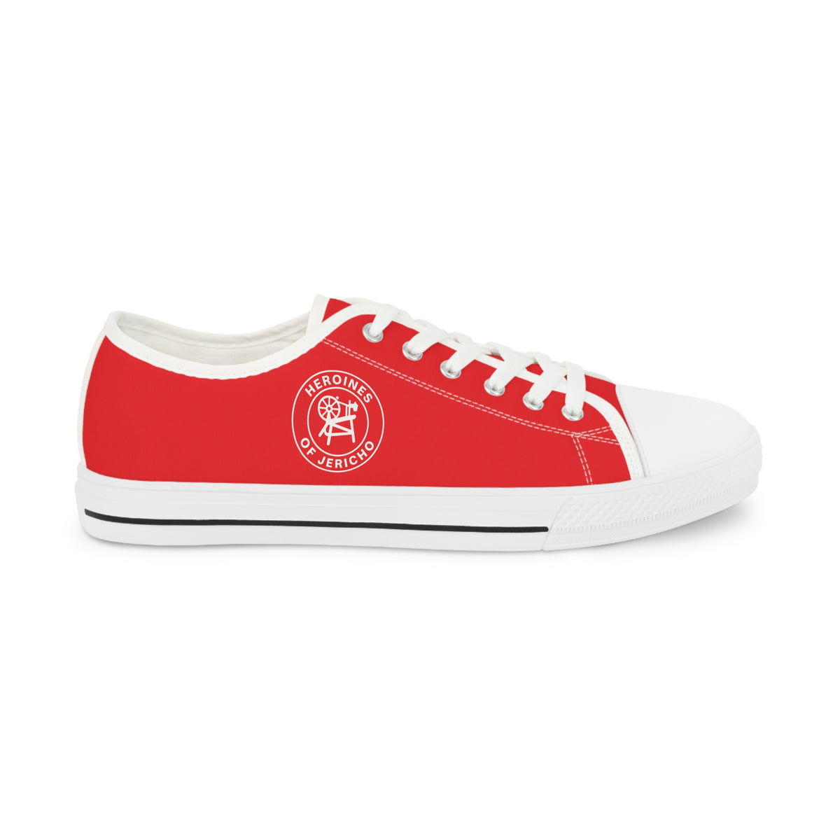 Heroines of Jericho Sneaker - Low Top Sneaker Black & White White Emblem - Bricks Masons