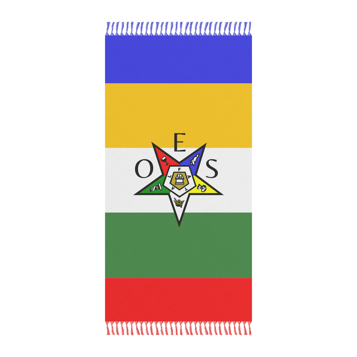 OES Towel - Beach Colorful Polyester With Knotted Tassels - Bricks Masons