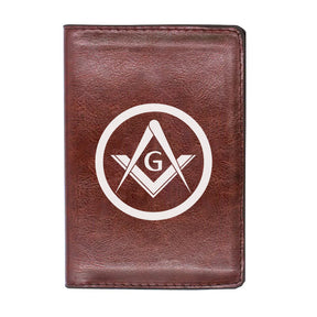Master Mason Blue Lodge Wallet - Black & Brown - Bricks Masons