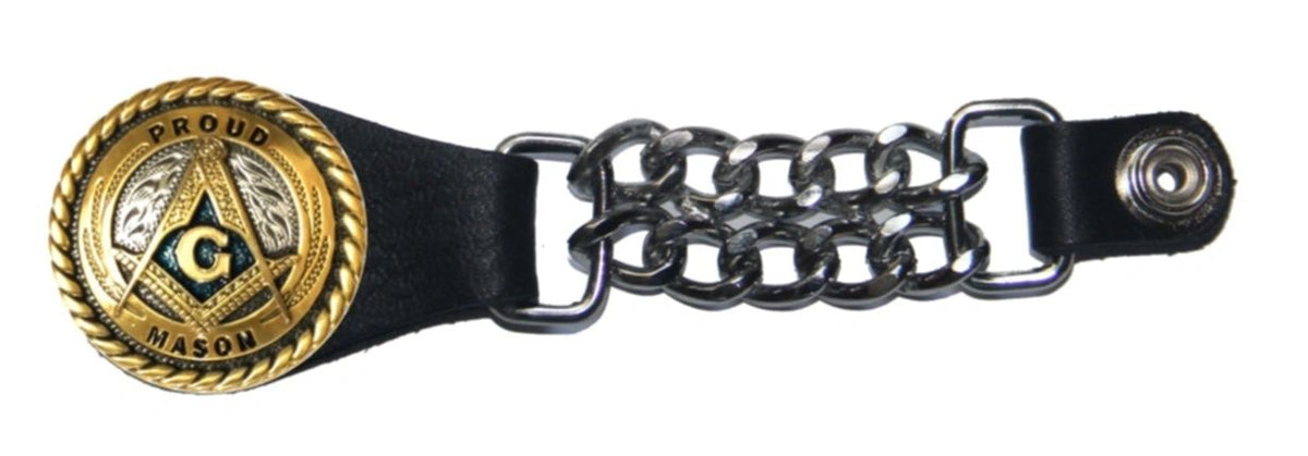 Master Mason Blue Lodge Vest Extender - Proud Mason Double Curb Chain - Bricks Masons