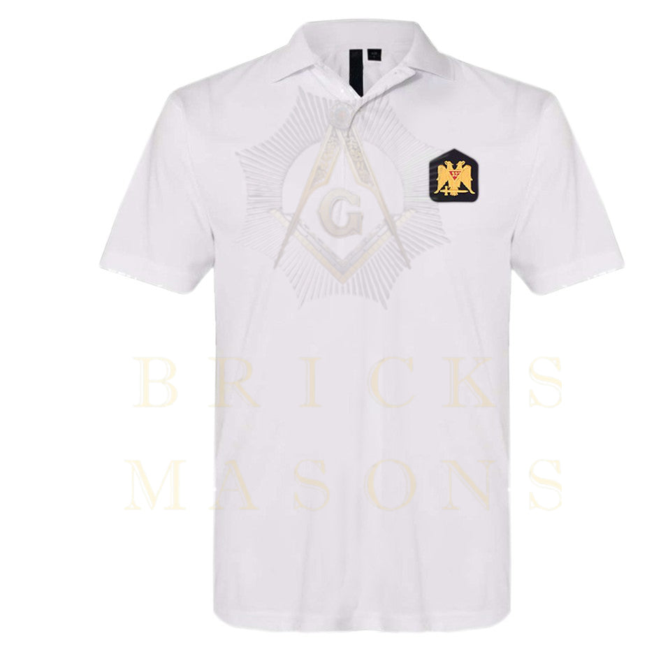 32nd Degree Scottish Rite Polo Shirt - Wings Down Various Colors - Bricks Masons