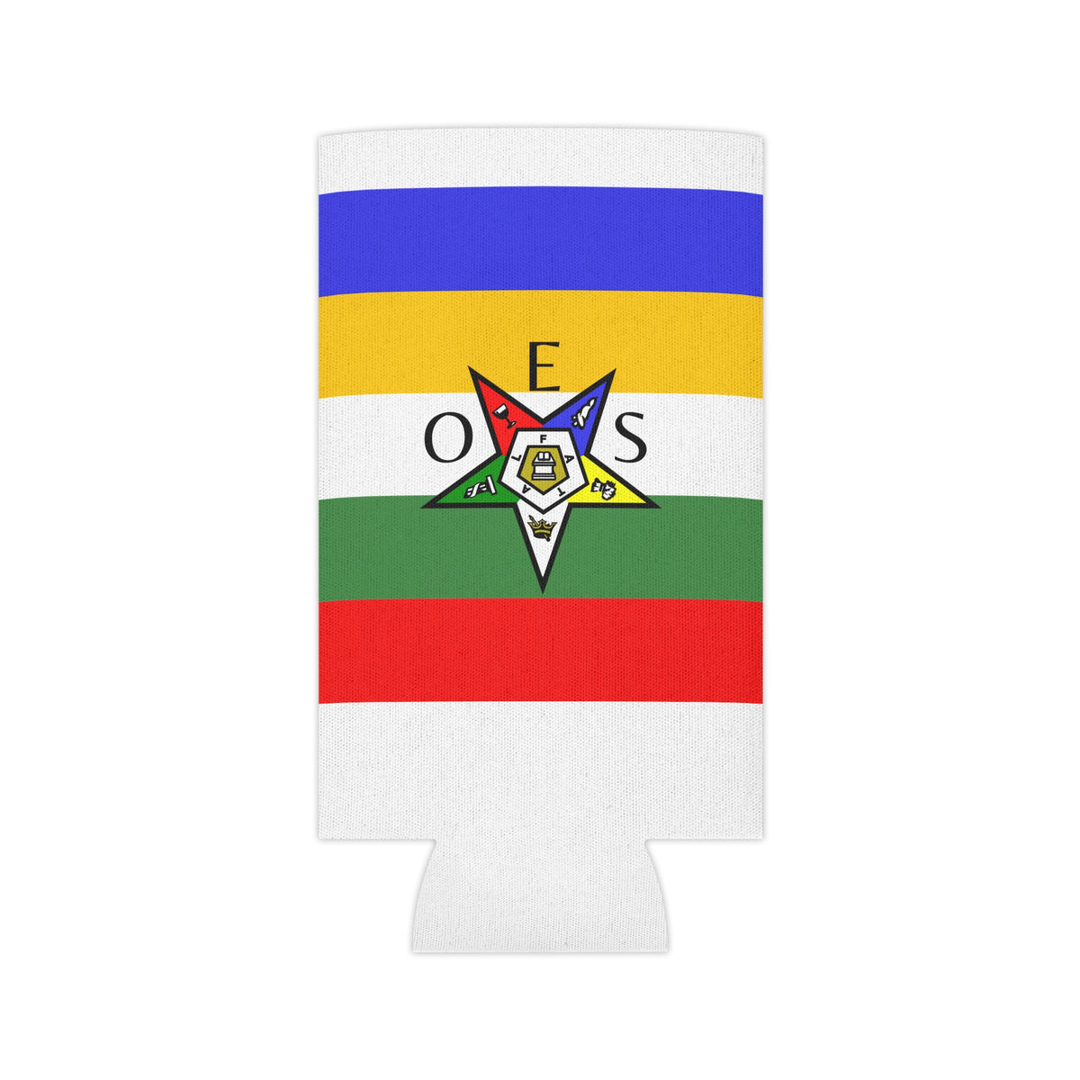 OES Can Cooler - Colorful Star With Polyester Exterior - Bricks Masons