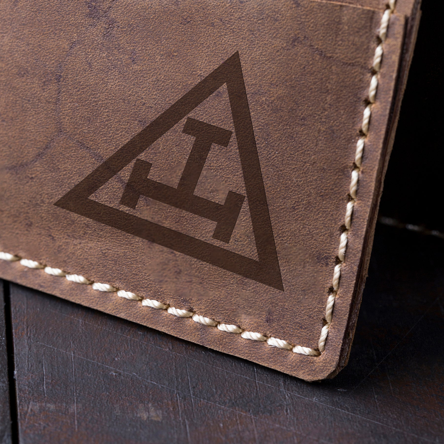 Royal Arch Chapter Wallet - Brown Leather With Comparments - Bricks Masons