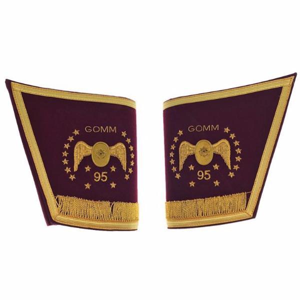 95th Degree Memphis Misraim Cuff - Purple Hand Embroidered with Fringe - Bricks Masons