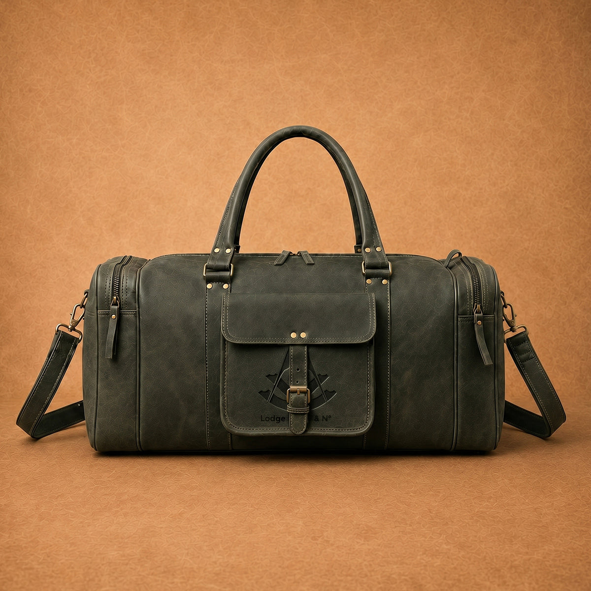 Past Master Blue Lodge Travel Bag - Crazy Horse Leather With Multiple Zipper Pockets