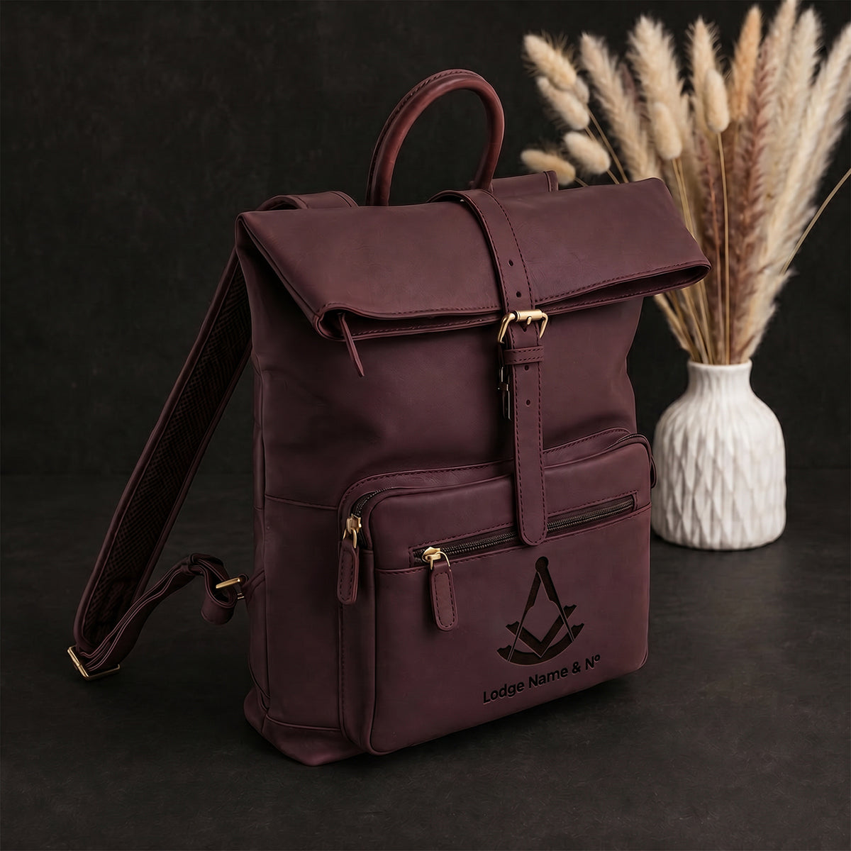 Past Master Blue Lodge Backpack - Burgundy Full-grain Buffalo Leather Crazy Horse Finish