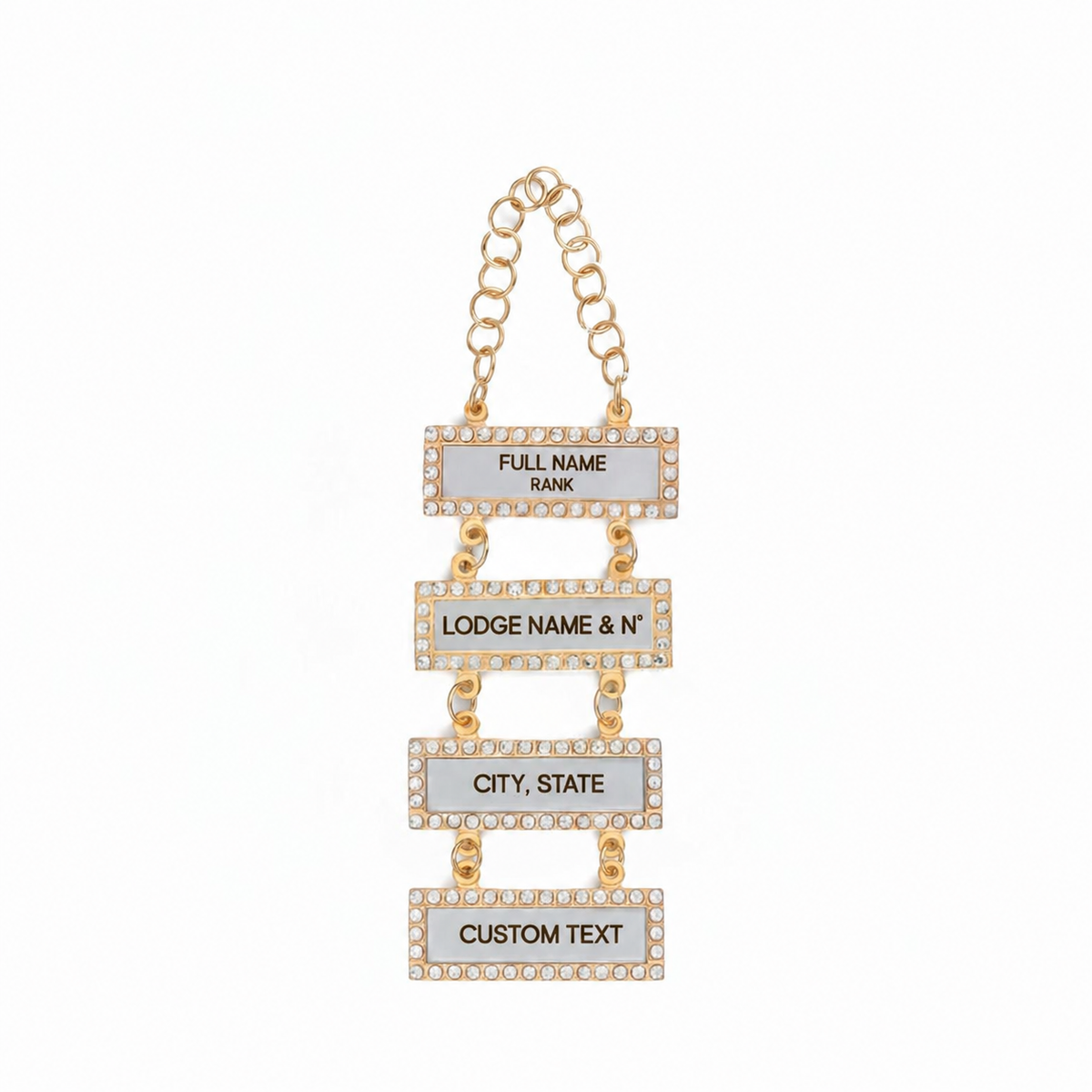 Universal Jewel Bars - Gold Plating With Custom Engraving - Bricks Masons