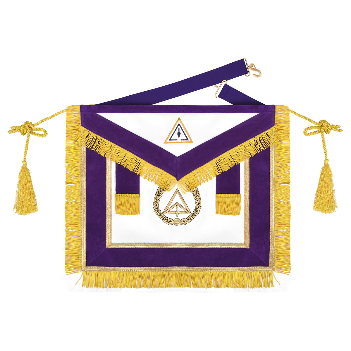 Royal & Select Masters Grand Council Apron - Purple Velvet With Tassels - Bricks Masons