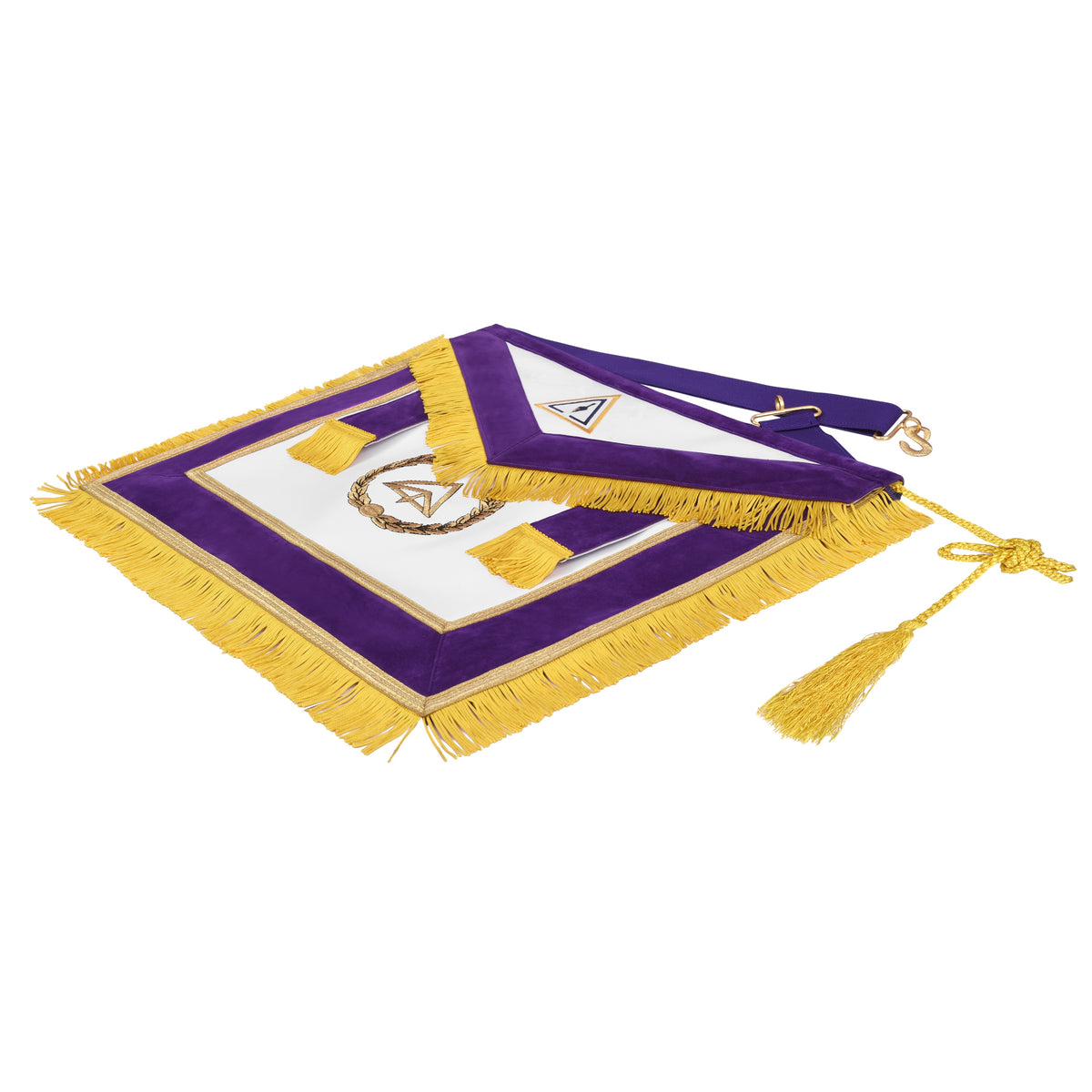 Royal & Select Masters Grand Council Apron - Purple Velvet With Tassels - Bricks Masons