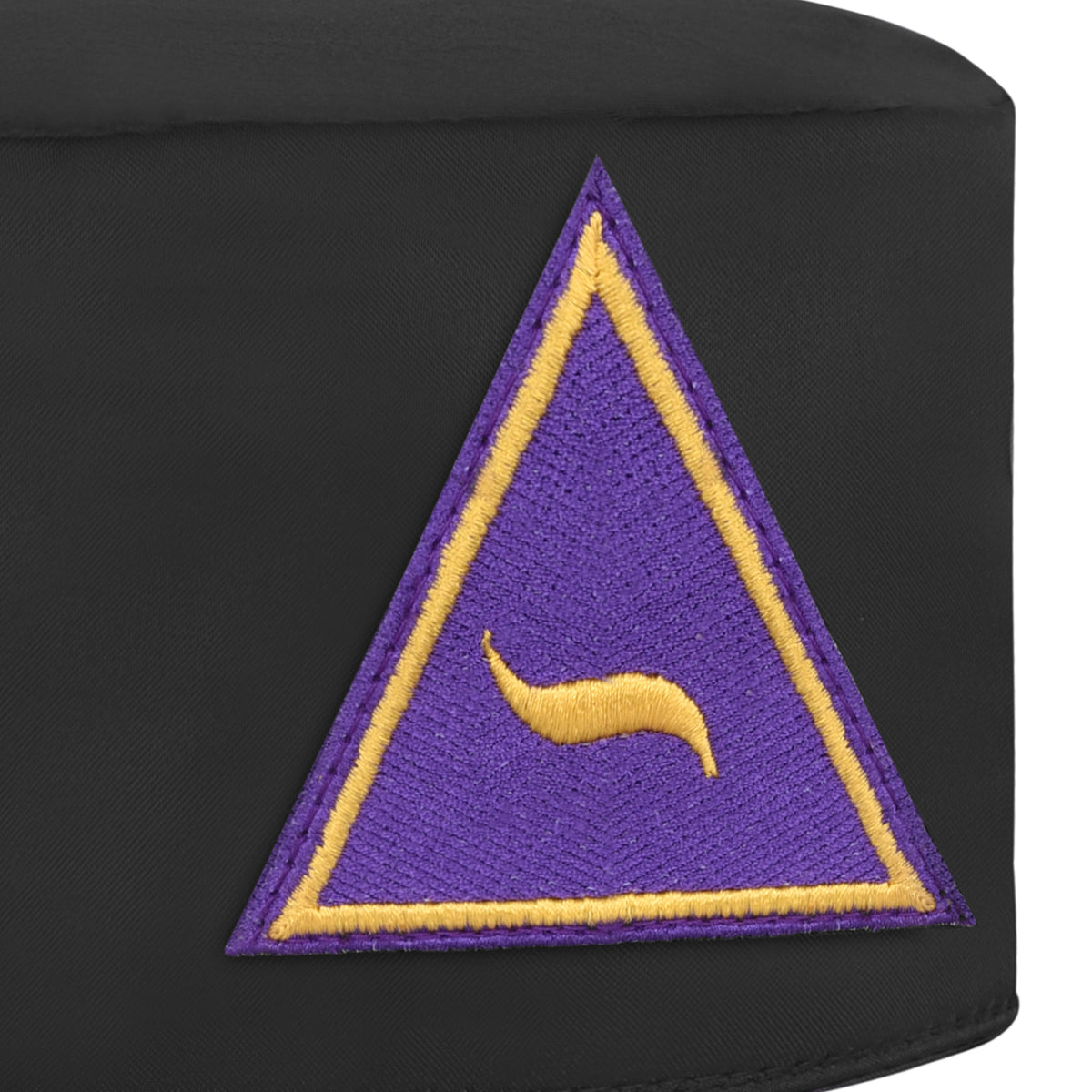Council Crown Cap - Black With Triangular Purple Emblem - Bricks Masons