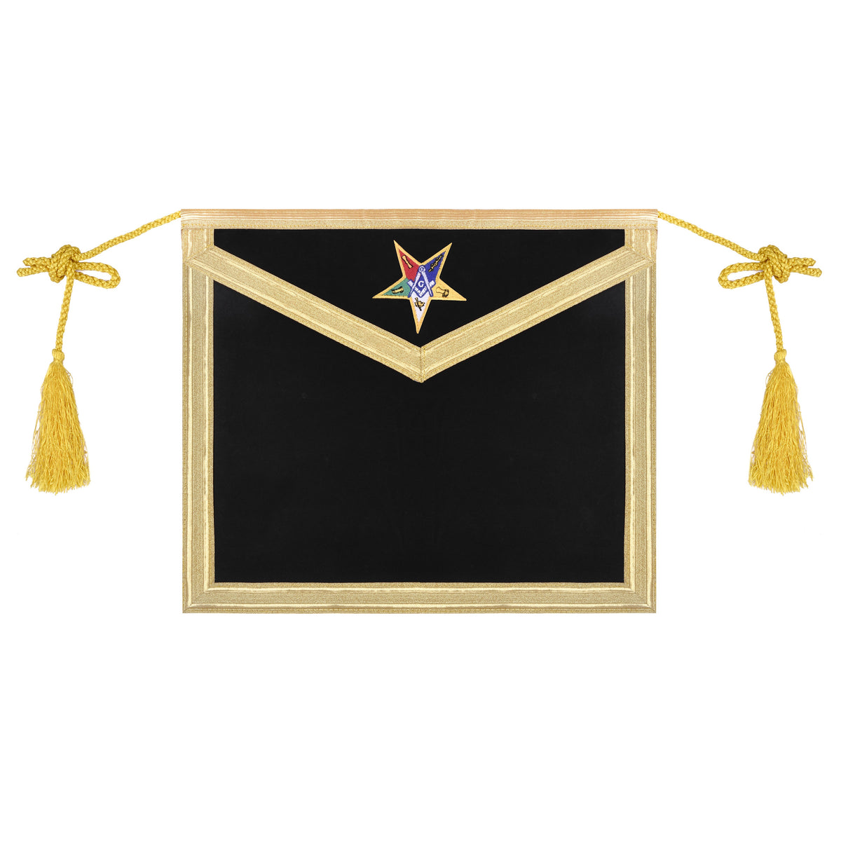 Worthy Patron OES Apron - Purple Velvet With Gold Braid & Tassels - Bricks Masons