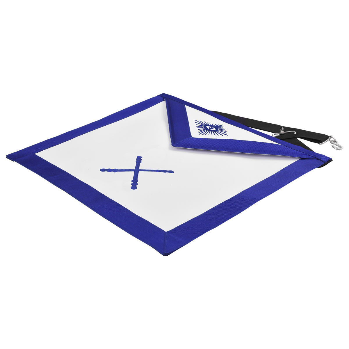 Marshal Blue Lodge Officer Apron - Royal Blue With Silver Plated Snake fitting - Bricks Masons