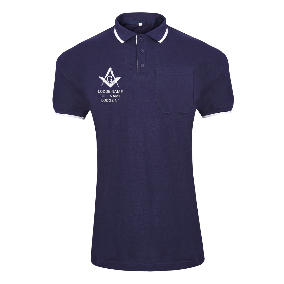 Master Mason Blue Lodge Polo Shirt - Blue Color True Cotton Customizable - Bricks Masons