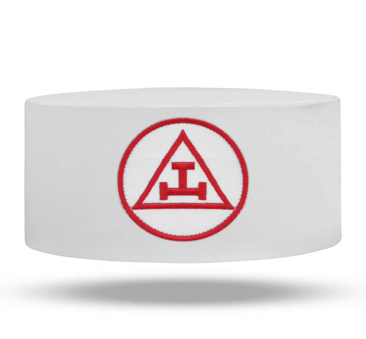 Royal Arch Chapter Crown Cap - White with Red Triple Tau - Bricks Masons