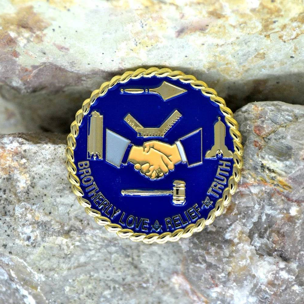 Blue Lodge Lapel Pin - Grip Tools - Bricks Masons