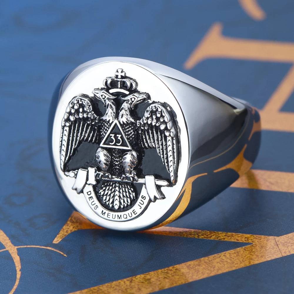 33rd Degree Scottish Rite Ring - 925 sterling silver - Bricks Masons
