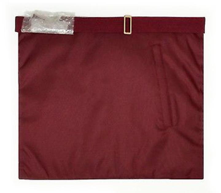 Provincial Steward Craft English Regulation Apron - Maroon Silver - Bricks Masons