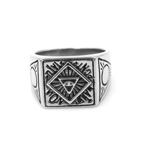CORVICI Brand Stainless Steel All-seeing Eye of Providence Rings Ring Punk Gothic Biker Fashion Jewelry For Men Women Gift - Bricks Masons