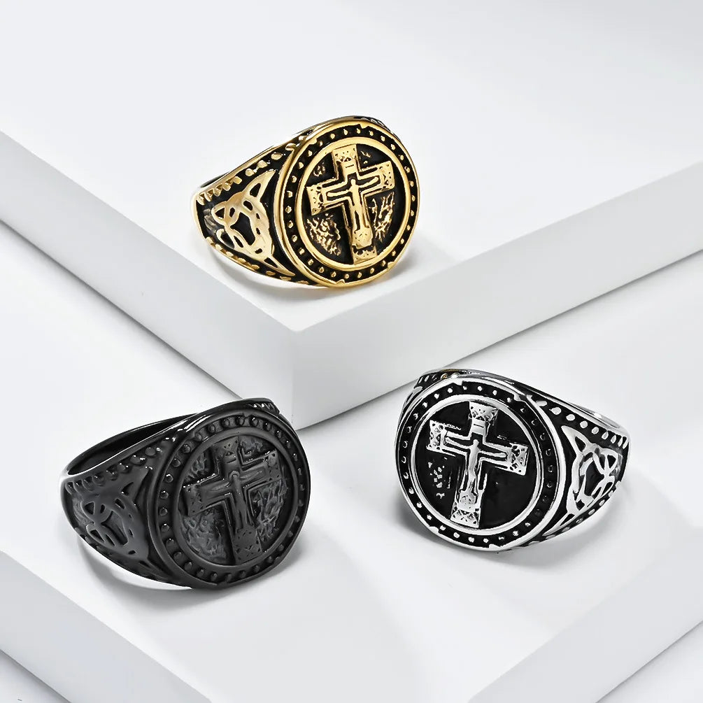 Knights Templar Ring - 18mm Stainless Steel - Bricks Masons