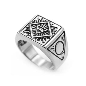CORVICI Brand Stainless Steel All-seeing Eye of Providence Rings Ring Punk Gothic Biker Fashion Jewelry For Men Women Gift - Bricks Masons