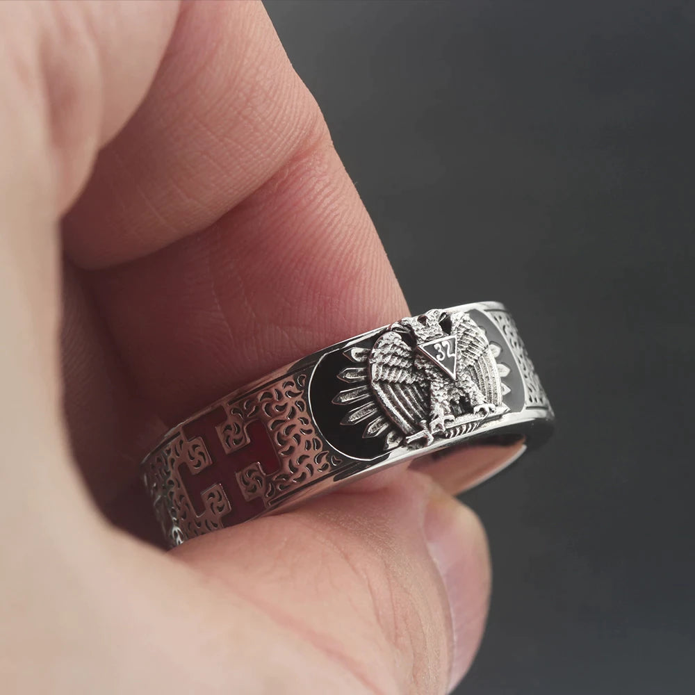 Shriners RING - 925 STERLING SILVER/ 14K REAL GOLD EAGLE - Bricks Masons