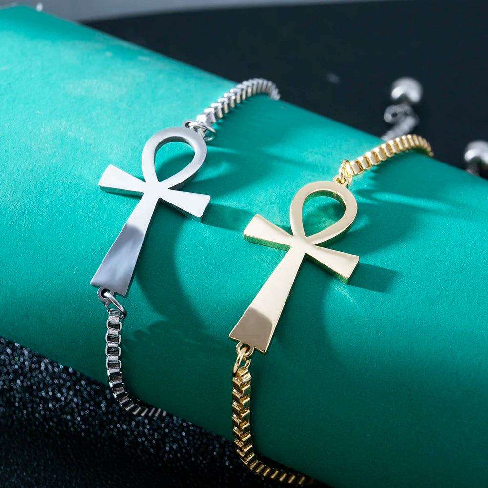 Ancient Egypt Bracelet - Ankh Cross Stainless Steel | Bricks Masons