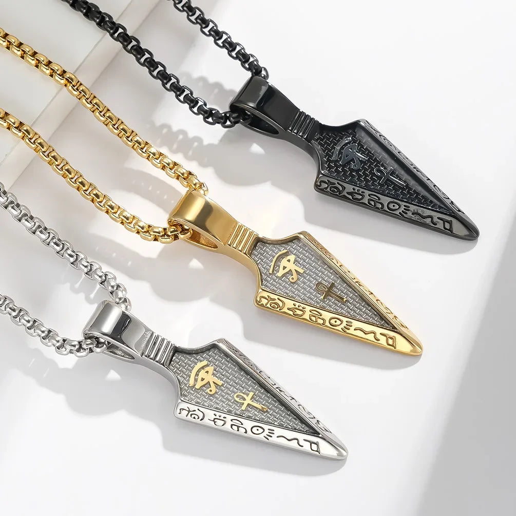 Ancient Egypt Necklace - Plated Stainless Steel - Bricks Masons