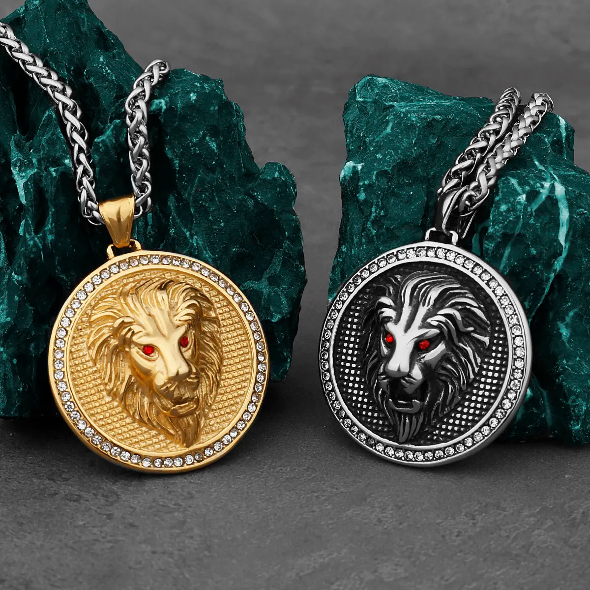 Ancient Israel Necklace - Lion Head Stainless Steel - Bricks Masons