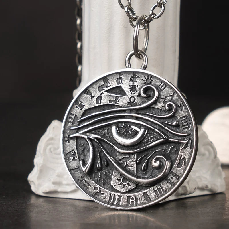 Ancient Egypt - Pharaoh's Treasure sterling silver pendant fEye of Horus - Bricks Masons