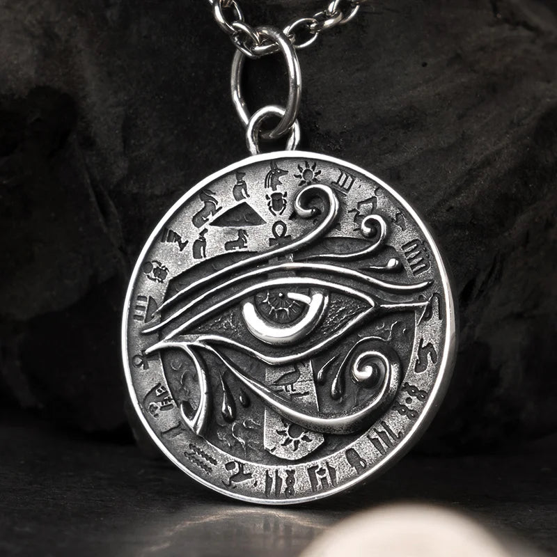 Ancient Egypt - Pharaoh's Treasure sterling silver pendant fEye of Horus - Bricks Masons